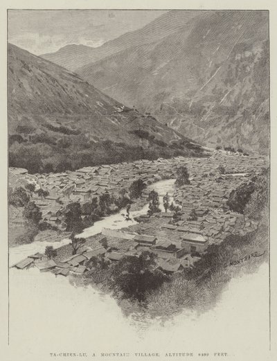 Ta-Chien-Lu, un villaggio di montagna, altitudine 8400 piedi da Charles Auguste Loye